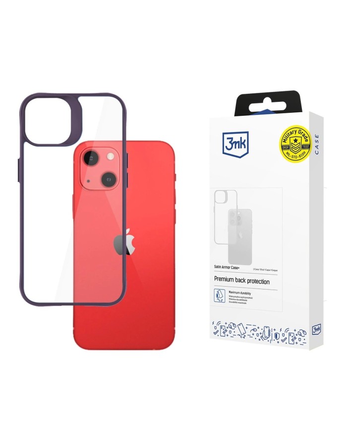 3mk Satin Armor Case+ Purple for Apple iPhone 13 - transparent