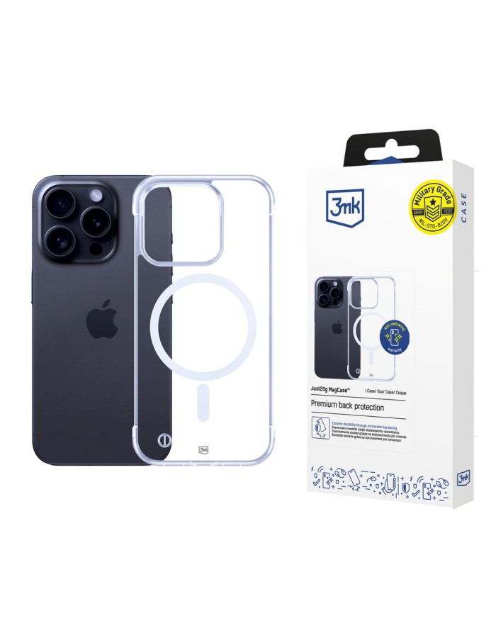 3mk Just20g MagCase for iPhone 15 Pro Max - Transparent