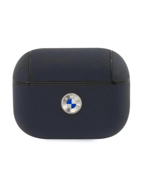 BMW Genuine Leather Silver Logo AirPods Pro Case - Navy Blue BMW Genuine Leather Silver Logo AirPods Pro Case - Navy Blue
