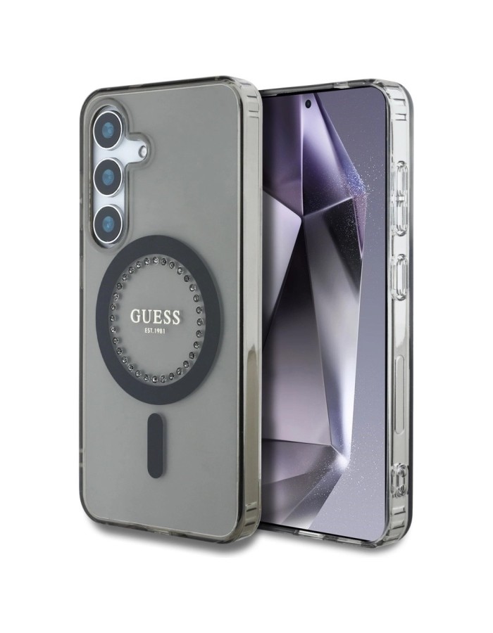 Guess Rhinestones Printed Classic Logo MagSafe Samsung Galaxy S25 case black Guess Rhinestones Printed Classic Logo MagSafe Samsung Galaxy S25 case black