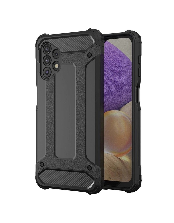 Hybrid Armor Case Tough Rugged Cover for Samsung Galaxy A73 black
