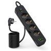Tech-Protect PCL4X3 Power Strip 4 Sockets 240V + 2xUSB-A + 1xUSB-C 200 cm - Black