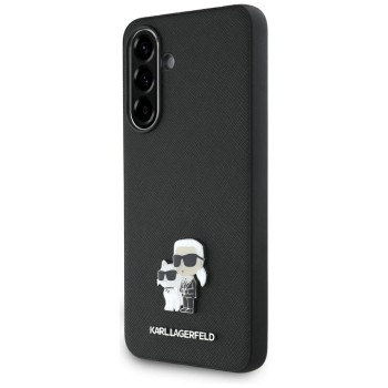Karl Lagerfeld Saffiano Case w/ K&amp;amp;C Metal Logo for Samsung Galaxy A56 - Black