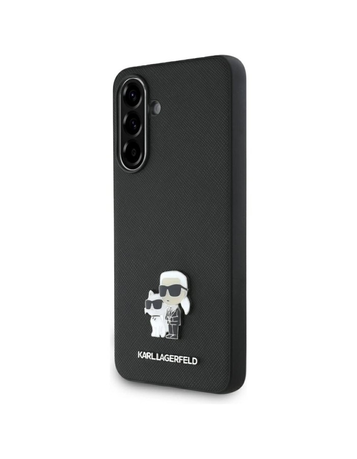 Karl Lagerfeld Saffiano Case w/ K&amp;amp;C Metal Logo for Samsung Galaxy A56 - Black