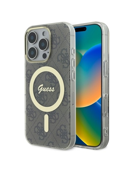 Guess IML 4G MagSafe Case for iPhone 16 Pro Max - Brown