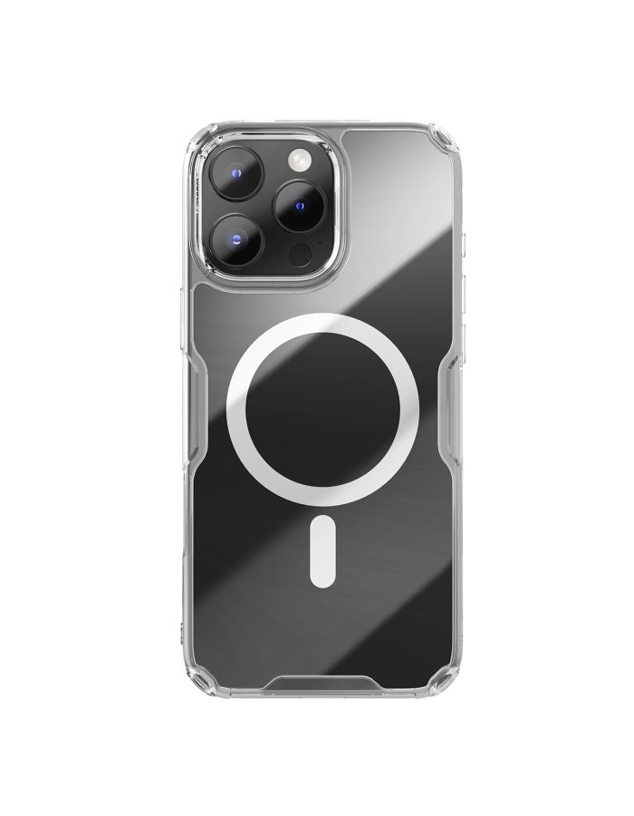 Nillkin Nature Pro Magnetic Case with MagSafe for iPhone 16 Pro - Transparent & White Nillkin Nature Pro Magnetic Case with MagSafe for iPhone 16 Pro - Transparent & White