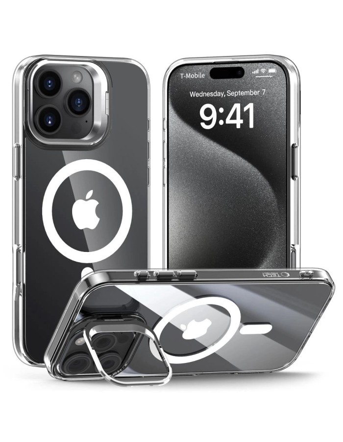 Tech-Protect MagStand MagSafe Case for iPhone 16 Pro - Clear Tech-Protect MagStand MagSafe Case for iPhone 16 Pro - Clear