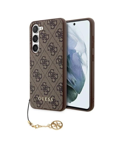 Guess 4G Charms Collection case for Samsung Galaxy A35 - brown