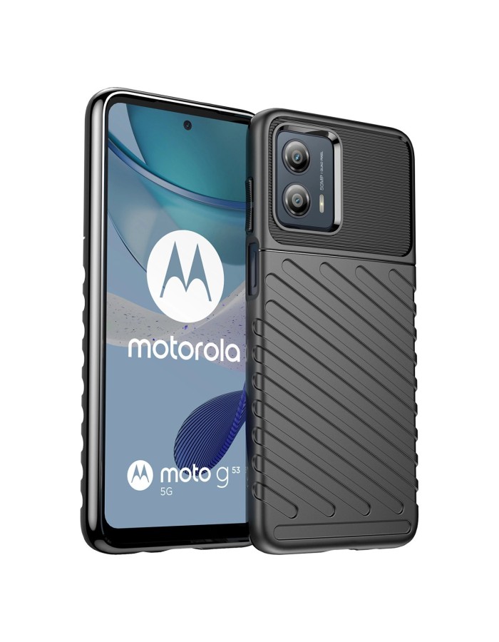 Thunder Case case for Motorola Moto G53 silicone armor case black