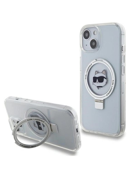 Karl Lagerfeld KLHMP15SHMRSCHH iPhone 15 6.1" white/white hardcase Ring Stand Choupette Head MagSafe