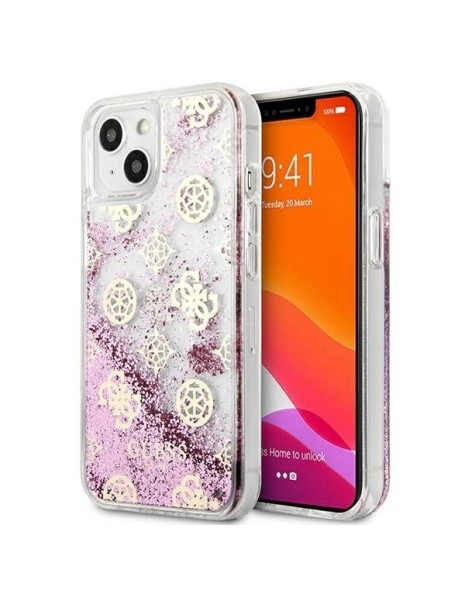 Guess GUHCP13SLGPEPI iPhone 13 mini 5.4" pink/pink hardcase Peony Liquid Glitter Guess GUHCP13SLGPEPI iPhone 13 mini 5.4" pink/pink hardcase Peony Liquid Glitter