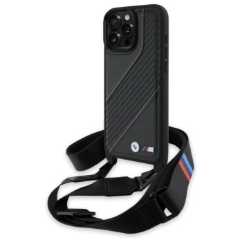 BMW M Edition Carbon Stripe &amp;amp; Strap Case for iPhone 16 Pro Max - Black