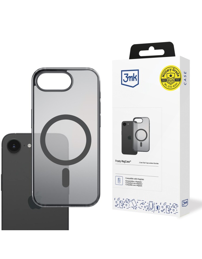 3mk Frosty MagCase for iPhone 16E - Black