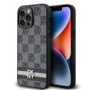 DKNY Leather Checkered Mono Pattern & Printed Stripes Case for iPhone 14 Pro Max - Black DKNY Leather Checkered Mono Pattern & Printed Stripes Case for iPhone 14 Pro Max - Black