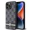 DKNY Leather Checkered Mono Pattern &amp;amp; Printed Stripes Case for iPhone 14 Pro Max - Black