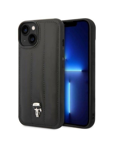Karl Lagerfeld Puffy Ikonik Pin Case for iPhone 14 Plus - Black