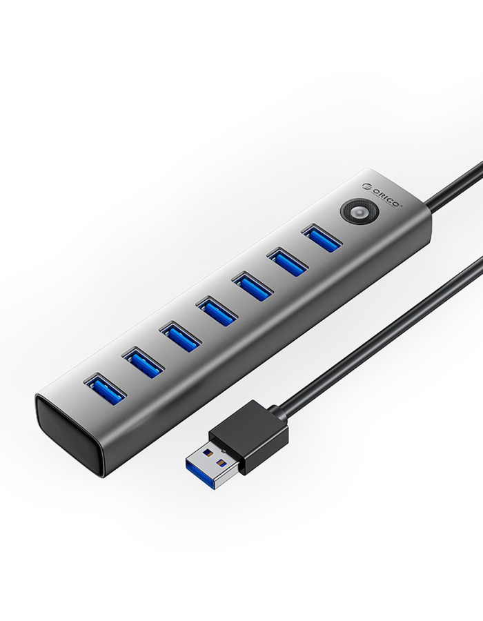 Orico CL7U-U3 hub 7x USB-A 3.0 + USB-C 5V/3A 1m - gray Orico CL7U-U3 hub 7x USB-A 3.0 + USB-C 5V/3A 1m - gray
