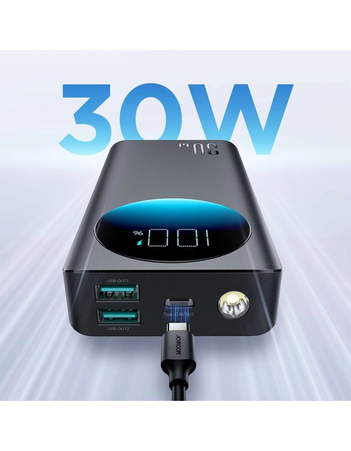 Powerbank Joyroom JR-PBF02 30W 20000mAh + USB-A - USB-C cable 0.25m - black Powerbank Joyroom JR-PBF02 30W 20000mAh + USB-A - USB-C cable 0.25m - black