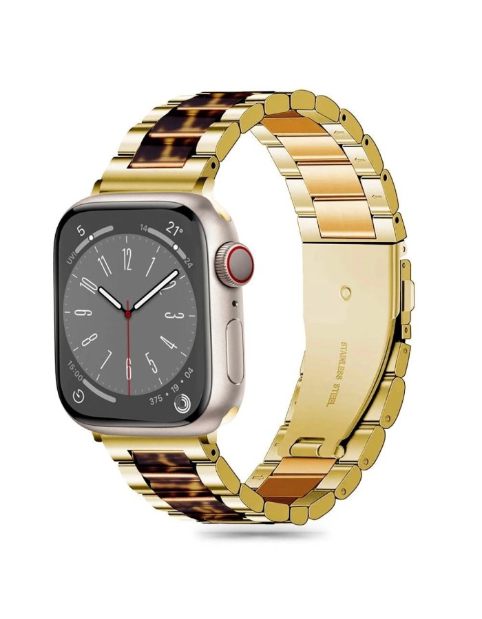 Tech-Protect Modern Apple Watch Strap 4 / 5 / 6 / 7 / 8 / 9 / SE (38 / 40 / 41 mm) - Gold / Leopard