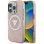 Guess IML Metal Glitter 4G Circle Triangle MagSafe Case for iPhone 16 Pro - Pink