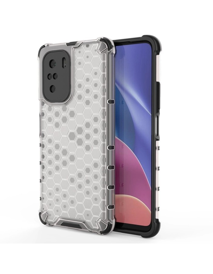 Honeycomb Case armor cover with TPU Bumper for Xiaomi Redmi K40 Pro+ / K40 Pro / K40 / Poco F3 transparent