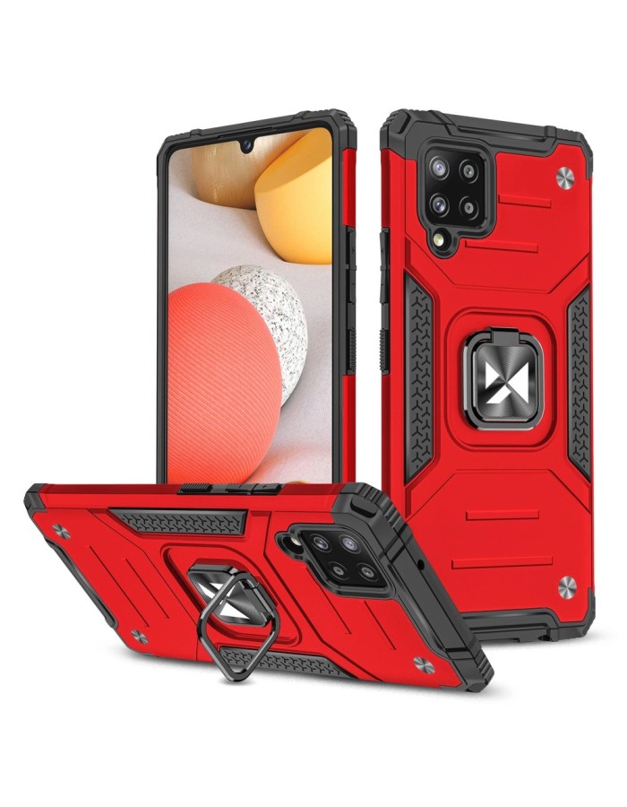 Wozinsky Ring Armor Case Kickstand Tough Rugged Cover for Samsung Galaxy A42 5G red Wozinsky Ring Armor Case Kickstand Tough Rugged Cover for Samsung Galaxy A42 5G red
