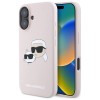 Karl Lagerfeld Silicone Nauble Heads Print MagSafe Case for iPhone 16 - Pink