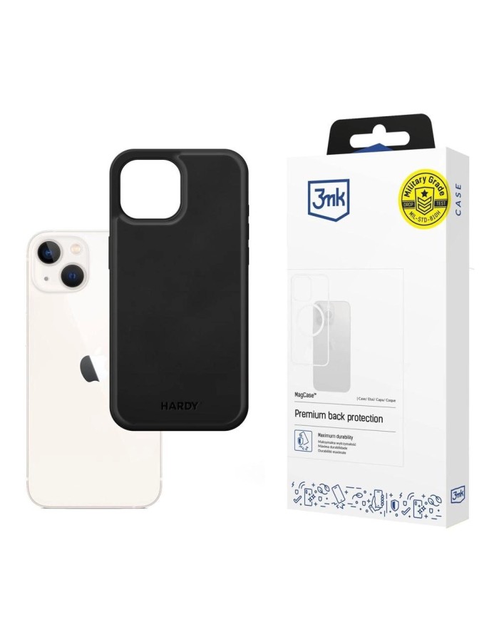 3mk Hardy Apple Silky Leather MagCase for Apple iPhone 13 - Black