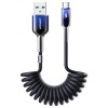 Joyroom S-A43 Crystal-Clear Series 3A USB-A - USB-C spiral cable 1.5m - black Joyroom S-A43 Crystal-Clear Series 3A USB-A - USB-C spiral cable 1.5m - black