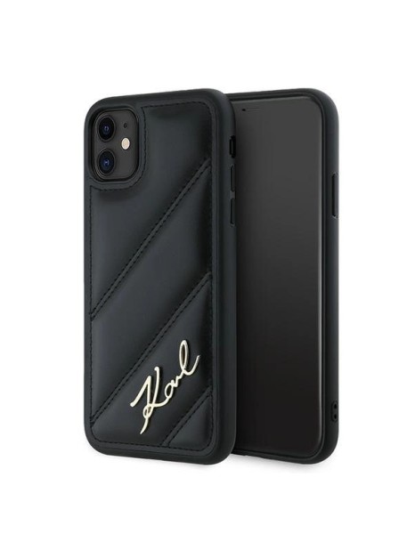 Karl Lagerfeld Diagonal Quilted Script case for iPhone 11 / Xr - black