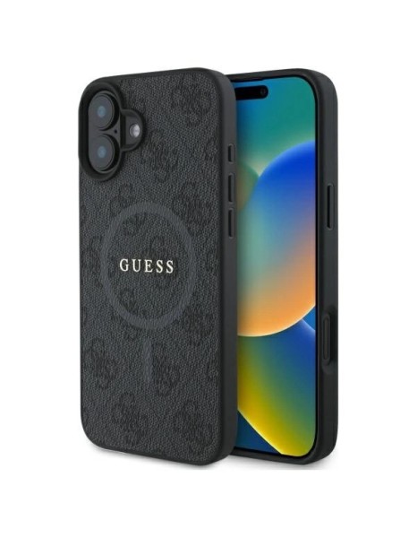 Guess 4G Ring Classic Logo MagSafe case for iPhone 16 - black Guess 4G Ring Classic Logo MagSafe case for iPhone 16 - black