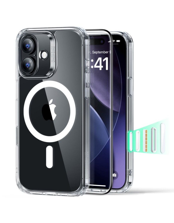 ESR Classic Hybrid MagSafe + Tempered Glass Set for iPhone 17 - Clear