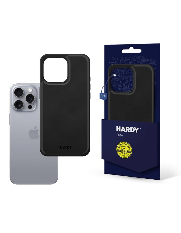 3mk Hardy Apple Silky Leather MagCase for Apple iPhone 16 Pro Max - Black