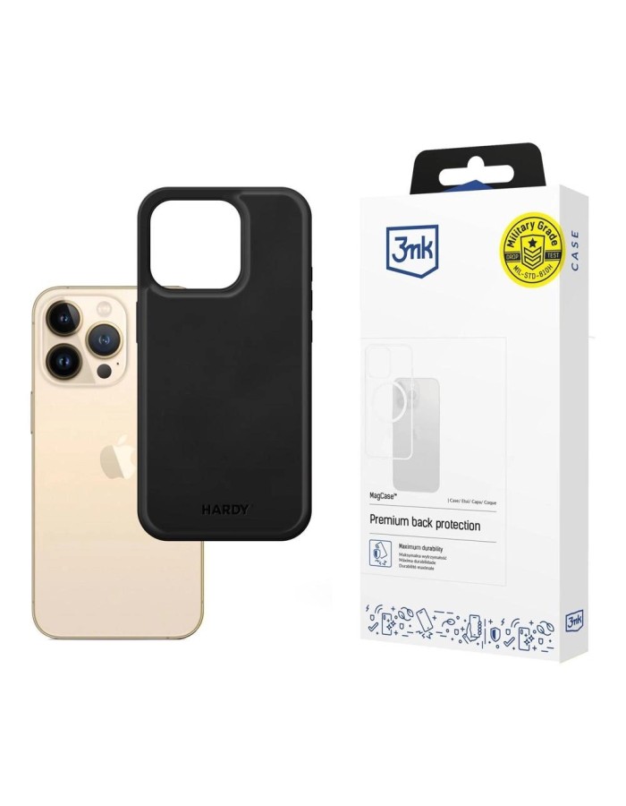 3mk Hardy Apple Silky Leather MagCase for Apple iPhone 13 Pro Max - Black