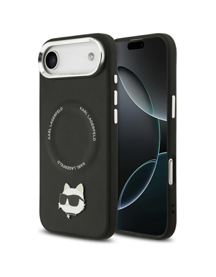 Karl Lagerfeld Choupette Pin MagSafe Case for iPhone Air Black