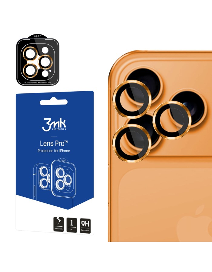 3mk Lens Protection Pro Tempered Glass for iPhone 17 Pro / 17 Pro Max - Orange