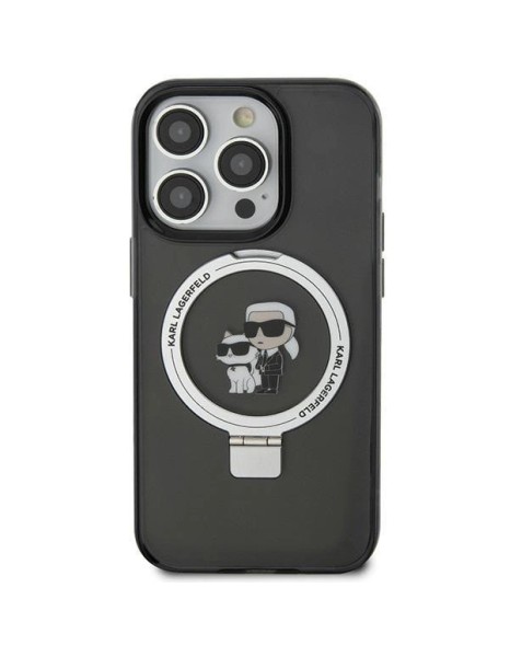 Karl Lagerfeld Ring Stand Karl&amp;Choupette MagSafe case for iPhone 11 / Xr - black