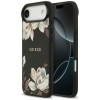 Guess Grained Flowers Classic Logo MagSafe case for iPhone Air - black Guess Grained Flowers Classic Logo MagSafe case for iPhone Air - black