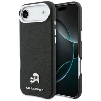 Karl Lagerfeld Karl &amp;amp; Choupette Head Pins Saffiano MagSafe Case for iPhone Air - Black