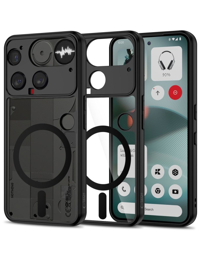 Tech-Protect MagMat MagSafe Case for Nothing Phone 3 - Black and Clear Tech-Protect MagMat MagSafe Case for Nothing Phone 3 - Black and Clear