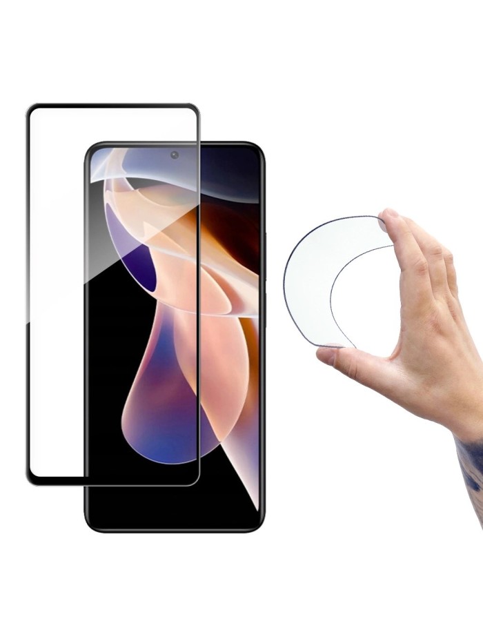 Wozinsky Full Cover Flexi Nano Glass Film Tempered Glass With Frame Xiaomi Redmi Note 11 Pro + / 11 Pro Transparent