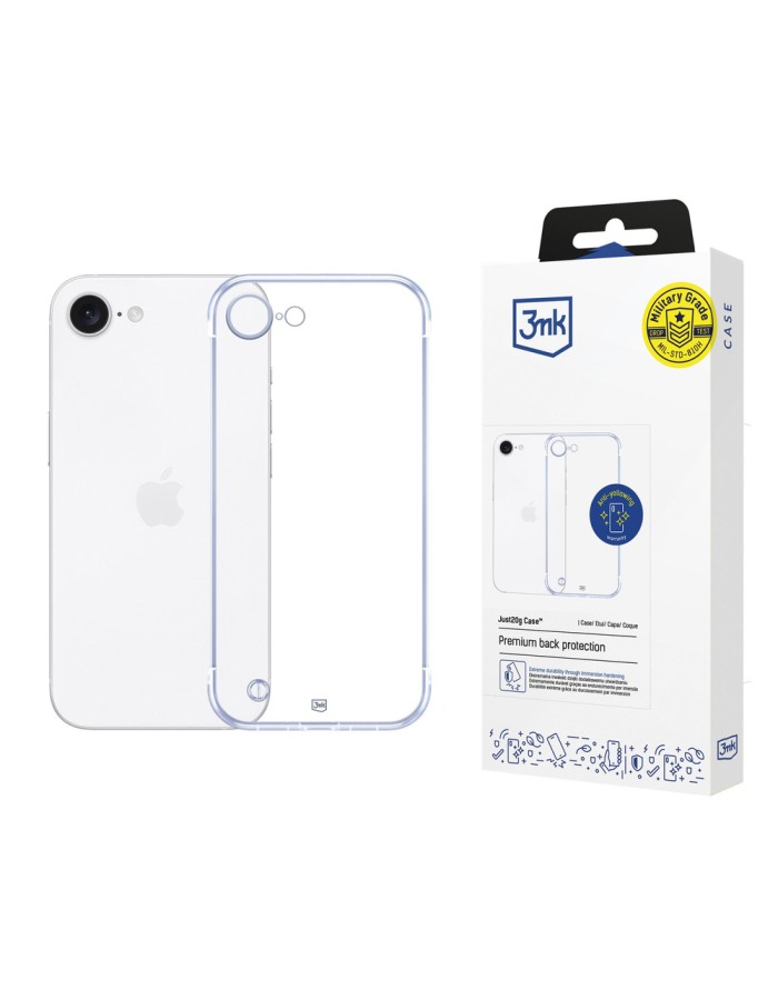 3mk Just20g Clear Case for Apple iPhone 16E - transparent