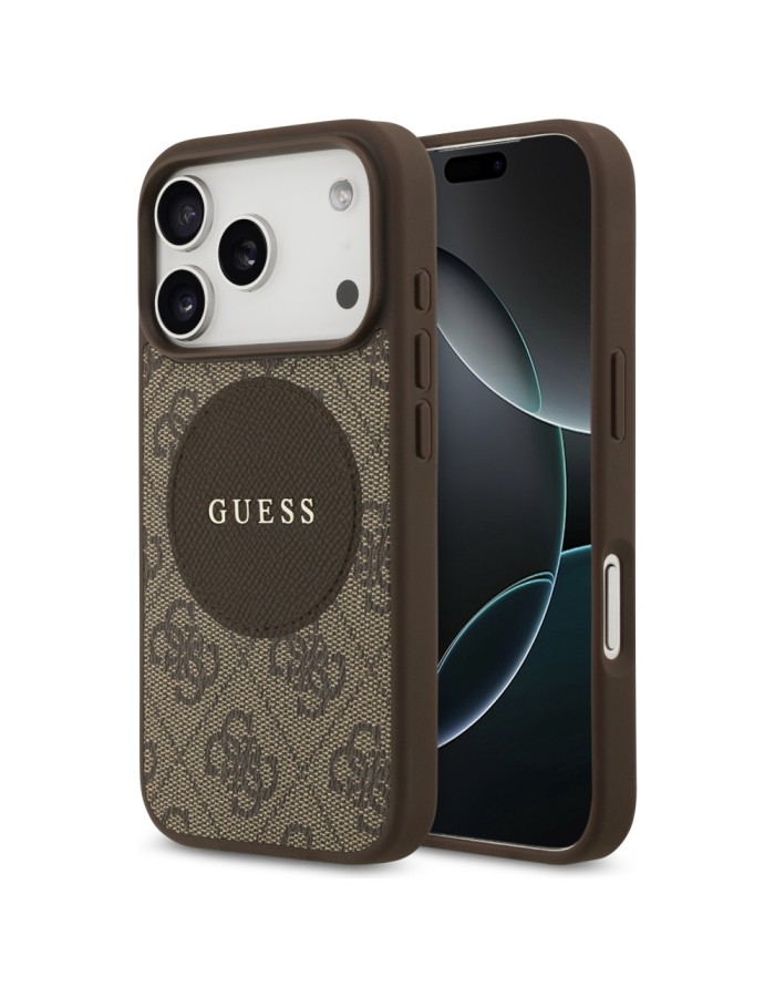 Guess 4G Circle Classic Logo MagSafe case for iPhone 17 Pro - brown Guess 4G Circle Classic Logo MagSafe case for iPhone 17 Pro - brown
