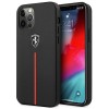 Ferrari FEOMSHCP12LBK iPhone 12 Pro Max black/black hardcase Off Track Leather Nylon Stripe Ferrari FEOMSHCP12LBK iPhone 12 Pro Max black/black hardcase Off Track Leather Nylon Stripe