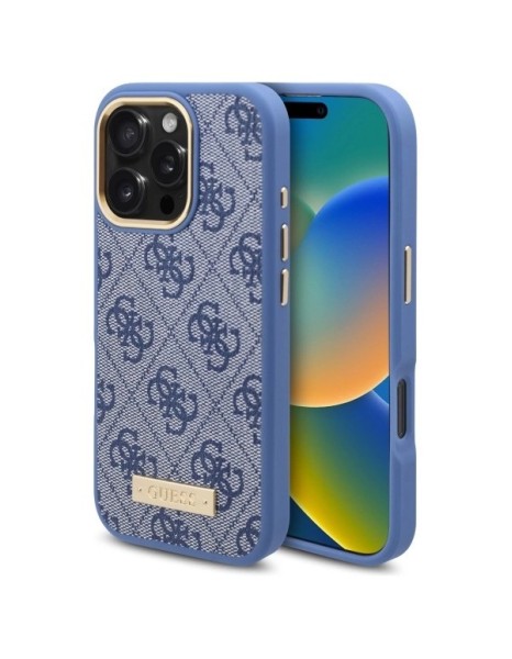Guess 4G Logo Plate MagSafe Case for iPhone 16 Pro - Blue Guess 4G Logo Plate MagSafe Case for iPhone 16 Pro - Blue