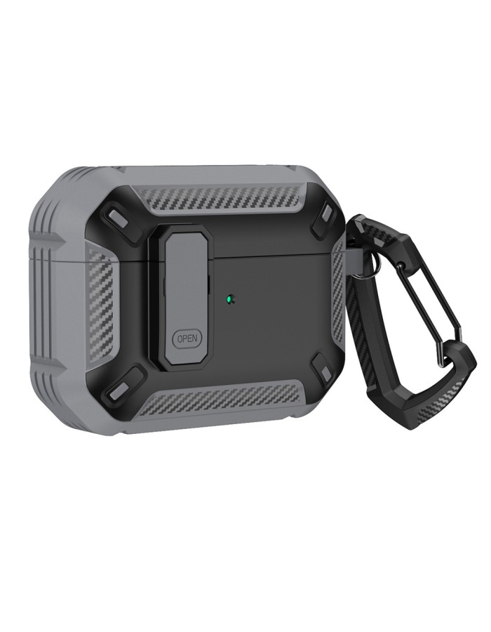 Airpods 4 Armor Case with Carabiner - Gray