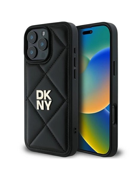 DKNY Quilted Stack Logo iPhone 16 Pro Case - Black DKNY Quilted Stack Logo iPhone 16 Pro Case - Black