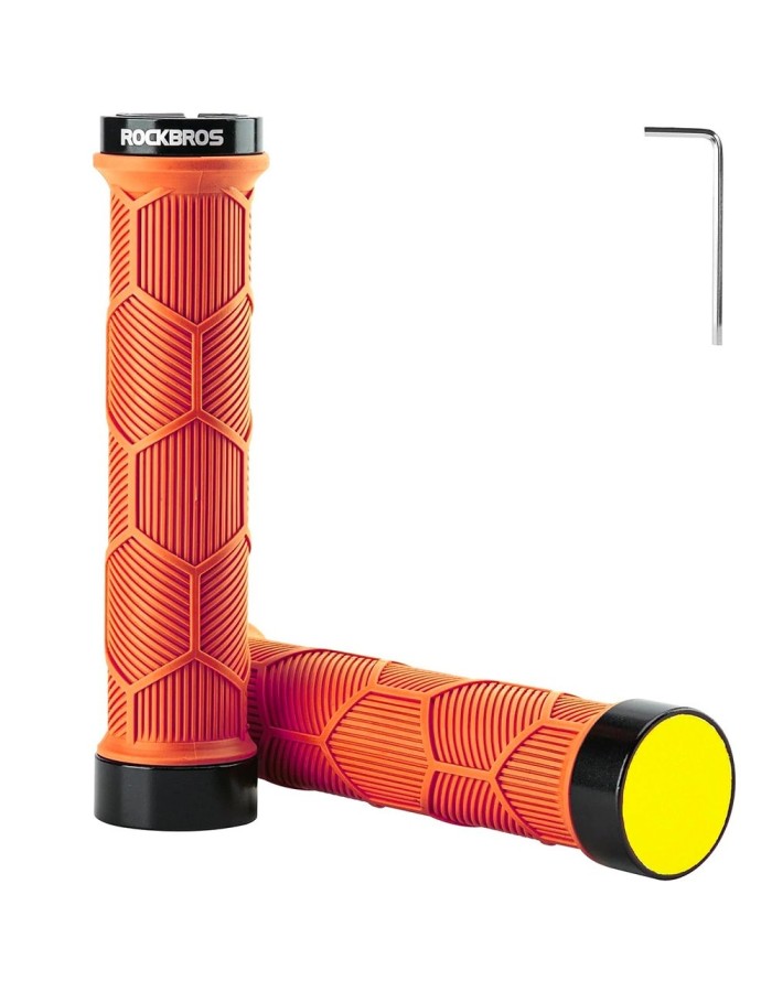 Rockbros 40720007004 bicycle grips with reflector - orange