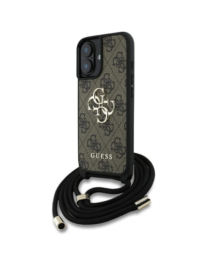 Guess 4G Big Logo Cord Stap Crossbody Case for iPhone 16 Brown Guess 4G Big Logo Cord Stap Crossbody Case for iPhone 16 Brown