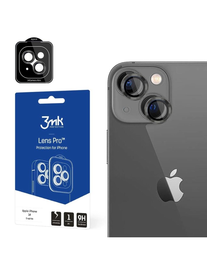 Camera glass for iPhone 14 9H for 3mk Lens Protection Pro series lens - gray Camera glass for iPhone 14 9H for 3mk Lens Protection Pro series lens - gray